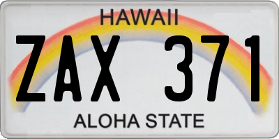 HI license plate ZAX371