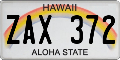 HI license plate ZAX372