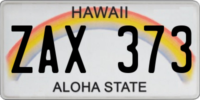 HI license plate ZAX373