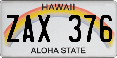 HI license plate ZAX376