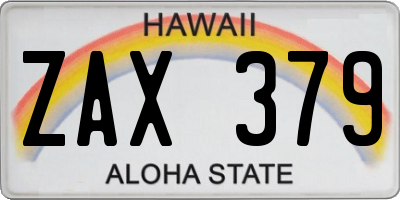 HI license plate ZAX379