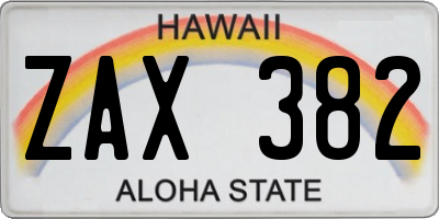 HI license plate ZAX382