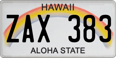 HI license plate ZAX383