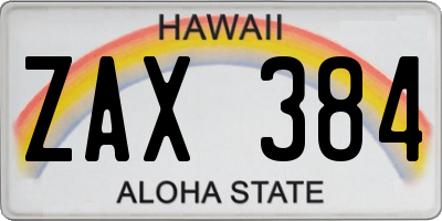 HI license plate ZAX384