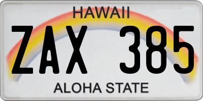 HI license plate ZAX385