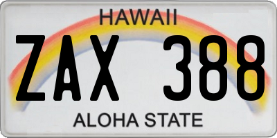 HI license plate ZAX388