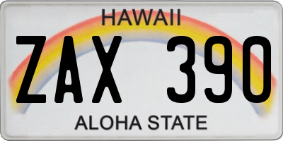 HI license plate ZAX390