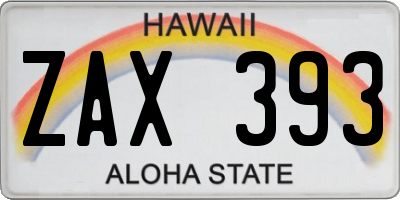 HI license plate ZAX393