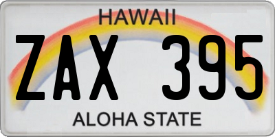 HI license plate ZAX395