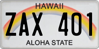 HI license plate ZAX401
