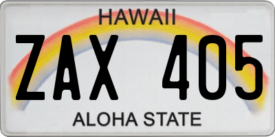 HI license plate ZAX405