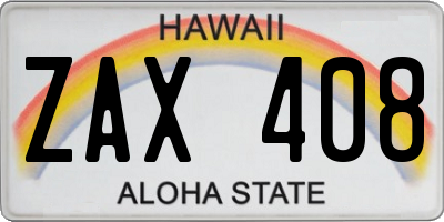 HI license plate ZAX408