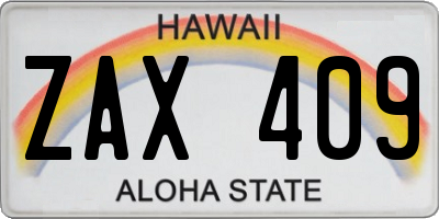 HI license plate ZAX409