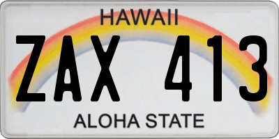 HI license plate ZAX413