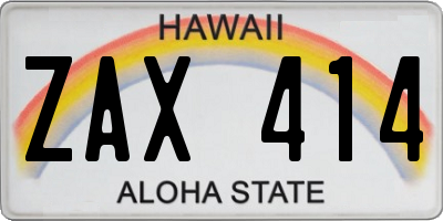 HI license plate ZAX414
