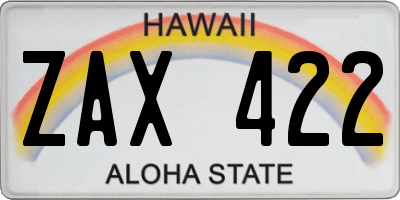 HI license plate ZAX422