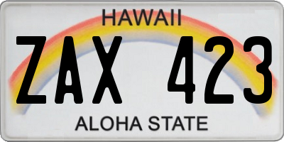 HI license plate ZAX423