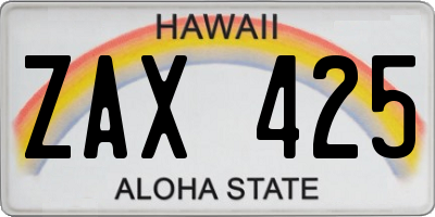 HI license plate ZAX425