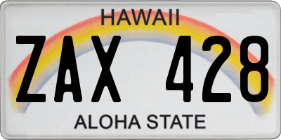 HI license plate ZAX428