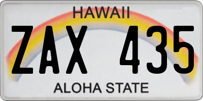 HI license plate ZAX435