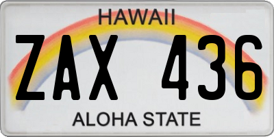 HI license plate ZAX436