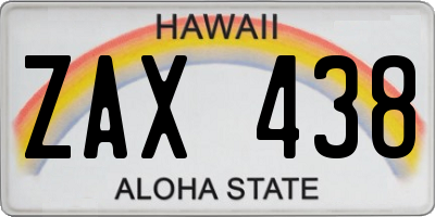 HI license plate ZAX438