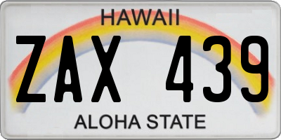 HI license plate ZAX439