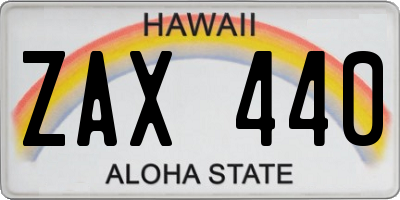 HI license plate ZAX440