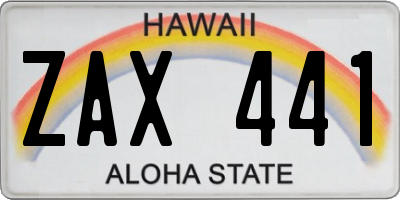 HI license plate ZAX441