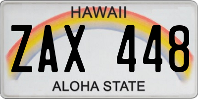 HI license plate ZAX448