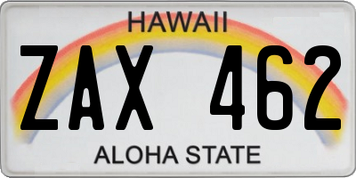 HI license plate ZAX462