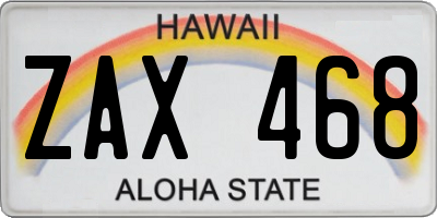 HI license plate ZAX468