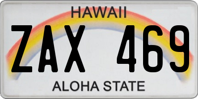 HI license plate ZAX469