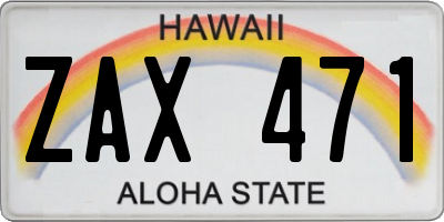 HI license plate ZAX471