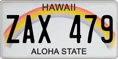 HI license plate ZAX479
