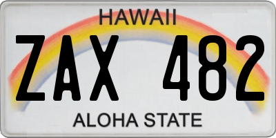 HI license plate ZAX482