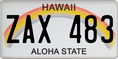 HI license plate ZAX483