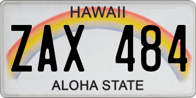 HI license plate ZAX484