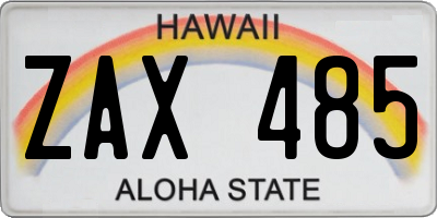 HI license plate ZAX485
