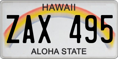HI license plate ZAX495