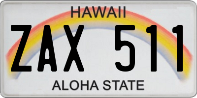 HI license plate ZAX511