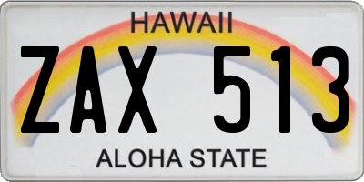 HI license plate ZAX513