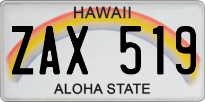 HI license plate ZAX519