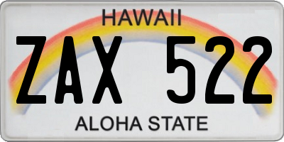 HI license plate ZAX522