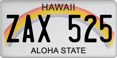 HI license plate ZAX525
