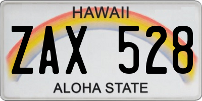 HI license plate ZAX528