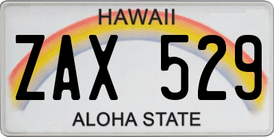 HI license plate ZAX529