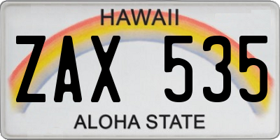 HI license plate ZAX535