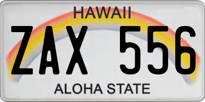HI license plate ZAX556