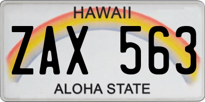 HI license plate ZAX563